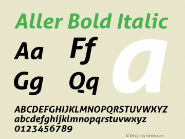 Aller Bold Italic Version 1.00图片样张
