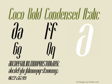 Coco-BoldCondensedItalic Version 1.000;PS 001.001;hotconv 1.0.56图片样张