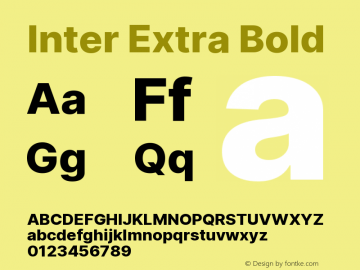 Inter Extra Bold Version 3.010;git-aca7606f2图片样张