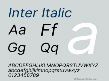 Inter Italic Version 3.010;git-aca7606f2图片样张