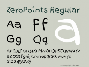 ZeroPoints Regular 1.0 2004-08-19 Font Sample