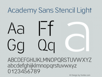 AcademySansStencil-Light Version 1.002图片样张