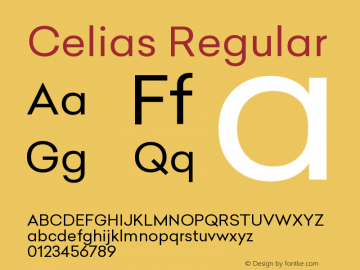 Celias Version 1.000;PS 001.000;hotconv 1.0.70;makeotf.lib2.5.58329;图片样张