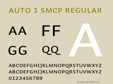 Auto 1 SmCp Regular Version 1.110;PS 001.110;hotconv 1.0.38;2004 Font Sample