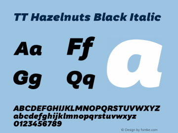 TTHazelnuts-BlackItalic Version 1.000图片样张