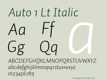 Auto 1 Lt Italic Version 1.110;PS 001.110;hotconv 1.0.38;2004图片样张