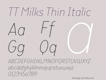 TTMilks-ThinItalic Version 1.000图片样张