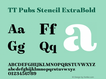 TTPubsStencil-ExtraBold Version 1.000图片样张