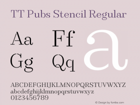 TTPubsStencil-Regular Version 1.000图片样张