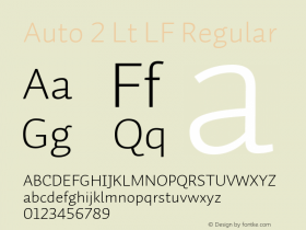 Auto 2 Lt LF Regular Version 1.110;PS 001.110;hotconv 1.0.38;2004 Font Sample