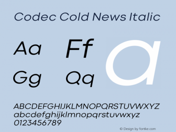 Codec Cold News Italic 1.000图片样张