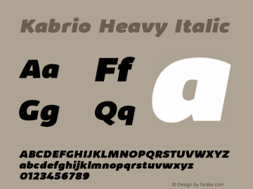 Kabrio Heavy Italic Version 1.000图片样张