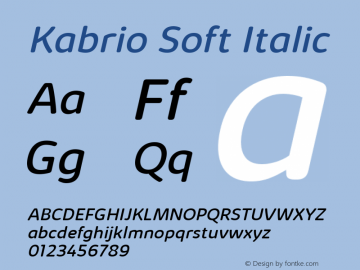 Kabrio Soft Italic Version 1.000图片样张