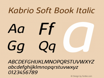 Kabrio Soft Book Italic Version 1.000图片样张