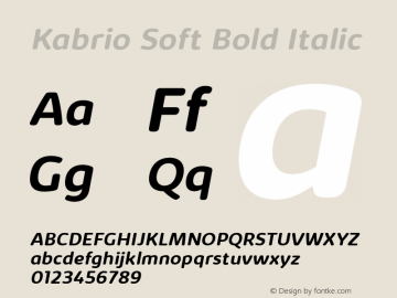 Kabrio Soft Bold Italic Version 1.000图片样张
