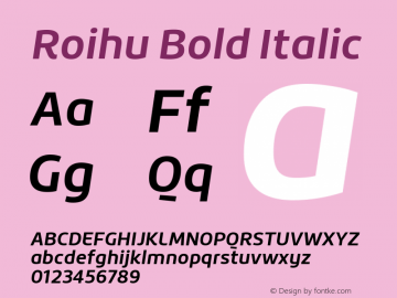 Roihu-BoldItalic Version 1.000;PS 001.001;hotconv 1.0.56;com.myfonts.mika-melvas.roihu.bold-italic.wfkit2.46j6图片样张