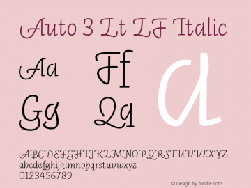 Auto 3 Lt LF Italic Version 1.110;PS 001.110;hotconv 1.0.38;2004图片样张