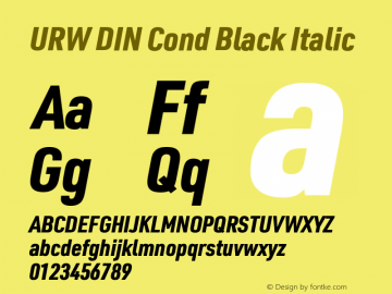 URWDINCond-BlackItalic Version 3.00图片样张