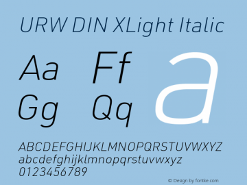 URWDIN-XLightItalic Version 3.00图片样张