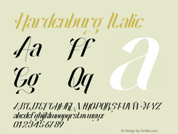 Hardenburg Italic Version 1.001;Fontself Maker 3.5.7图片样张