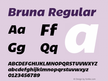 Bruna Bold Italic Version 1.001图片样张