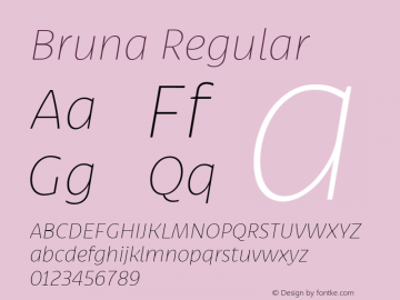 Bruna ExtraLight Italic Version 1.001图片样张
