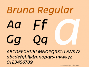 Bruna Italic Version 1.001图片样张