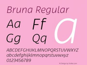 Bruna Light Italic Version 1.001图片样张