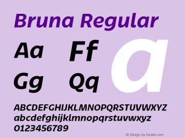Bruna Medium Italic Version 1.001图片样张