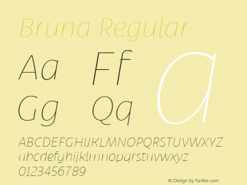 Bruna Thin Italic Version 1.001图片样张