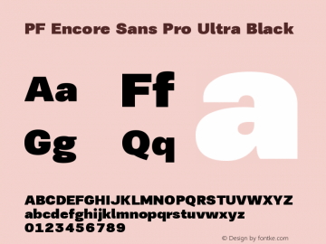 PFEncoreSansPro-UltraBlack Version 2.000图片样张