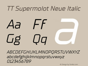 TTSupermolotNeue-Italic Version 1.000图片样张