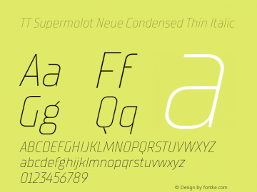 TTSupermolotNeue-CondThinIt Version 1.000图片样张