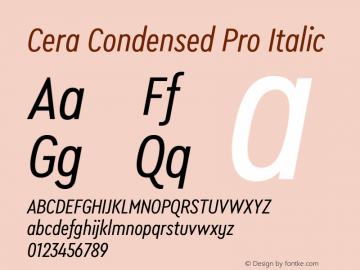 CeraCondensedPro-Italic Version 6.0 | wf-rip DC20180515图片样张