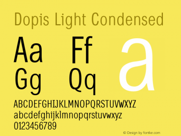 Dopis-LightCondensed Version 1.000;com.myfonts.easy.tdf.dopis.condensed-light.wfkit2.version.53v6图片样张