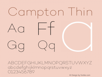 Campton Thin Version 1.000;PS 001.000;hotconv 1.0.70;makeotf.lib2.5.58329图片样张