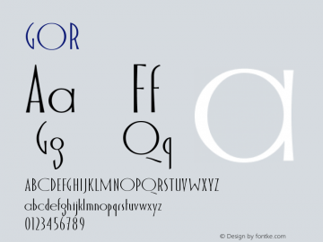 ☞GOR Version 1.0;com.myfonts.easy.dima-pole.Gor.regular.wfkit2.version.4Jib图片样张