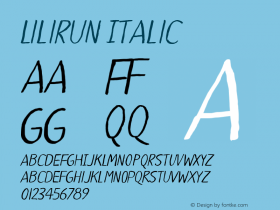 LiliRun-Italic Version 1.000 | wf jerry图片样张