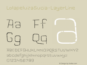 ☞LolapeluzaSucia-LayerLine Version 1.000;PS 001.000;hotconv 1.0.88;makeotf.lib2.5.64775;com.myfonts.easy.rodrigotypo.lolapeluza-sucia.layer-line.wfkit2.version.4Fzo图片样张