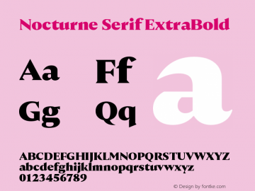 Nocturne Serif ExtraBold Version 1.000;PS 001.000;hotconv 1.0.88;makeotf.lib2.5.64775图片样张