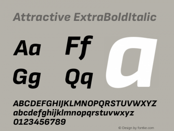 Attractive ExtraBoldItalic Version 3.001图片样张