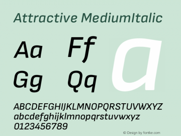 Attractive MediumItalic Version 3.001图片样张