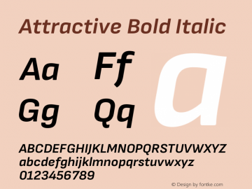 Attractive BoldItalic Version 3.001图片样张