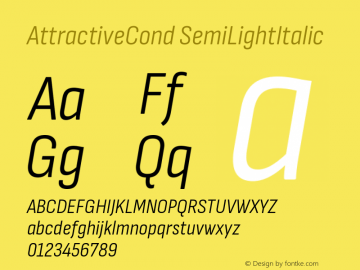 AttractiveCond SemiLightItalic Version 3.001图片样张