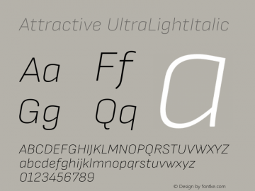 Attractive UltraLightItalic Version 3.001图片样张