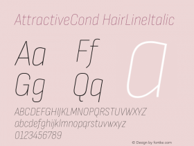 AttractiveCond HairLineItalic Version 3.001图片样张