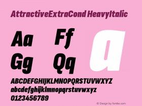 AttractiveExtraCond HeavyItalic Version 3.001图片样张