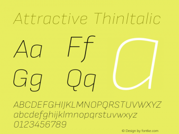 Attractive ThinItalic Version 3.001图片样张