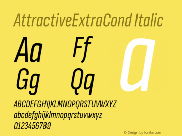 AttractiveExtraCond Italic Version 3.001图片样张