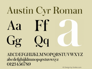 AustinCyr-Roman Version 1.001;PS 001.001;hotconv 1.0.56;makeotf.lib2.0.21325图片样张